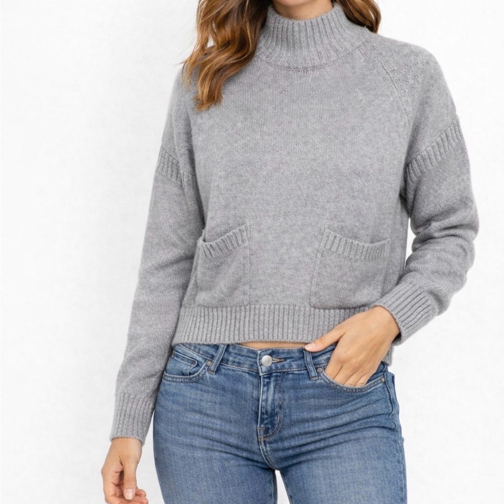 J. Crew Gray Turtleneck Sweater with Pockets